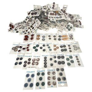 Lot Of 275 Cards Of Exclusive Buttons Assorted Sizes Styles Colors Sewing Crafts